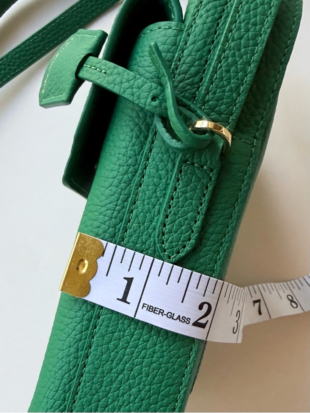 Maison de Sabre The Zipped Phone Pouch Crossbody Bag Emerald Green Leather - Picture 15 of 15